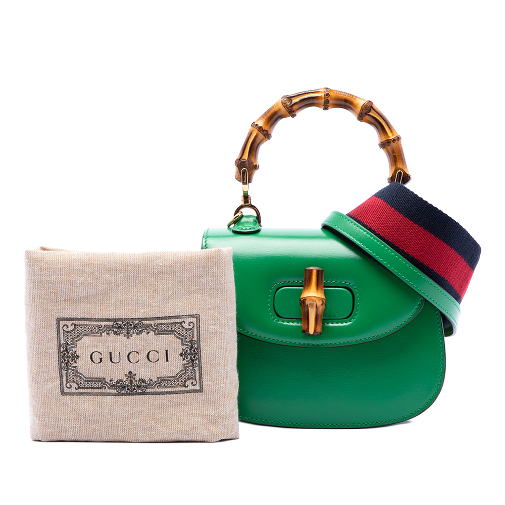 Pre-Loved Gucci Mini Calfskin 1947 Bamboo Top Handle Bag - Picture 8 of 8